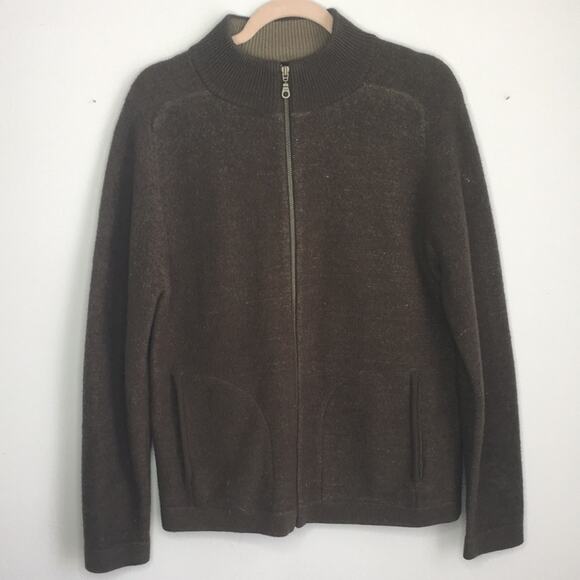 Patagonia 100% wool full zip mock neck bomber jacket sz M - Picture 1 of 8